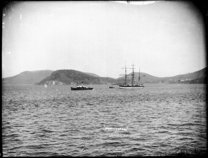nor wester in otago harbour a1865