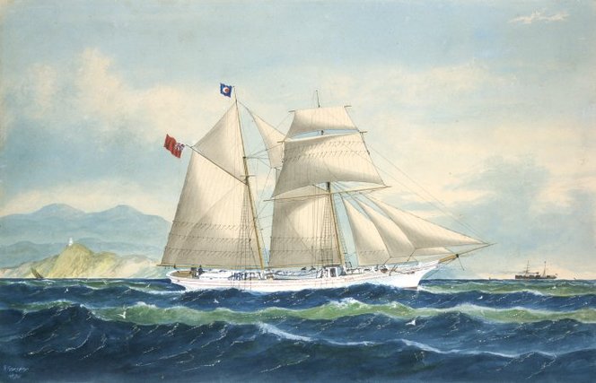 poneke departing wellington harbour 1878